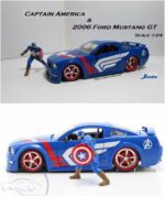 ماکت فلزی فورد Mustang GT به همراه فیگور فلزی کاپیتان امریکا - Image 6