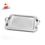 سینی استیل مستطیل کوچک کروم 1268C