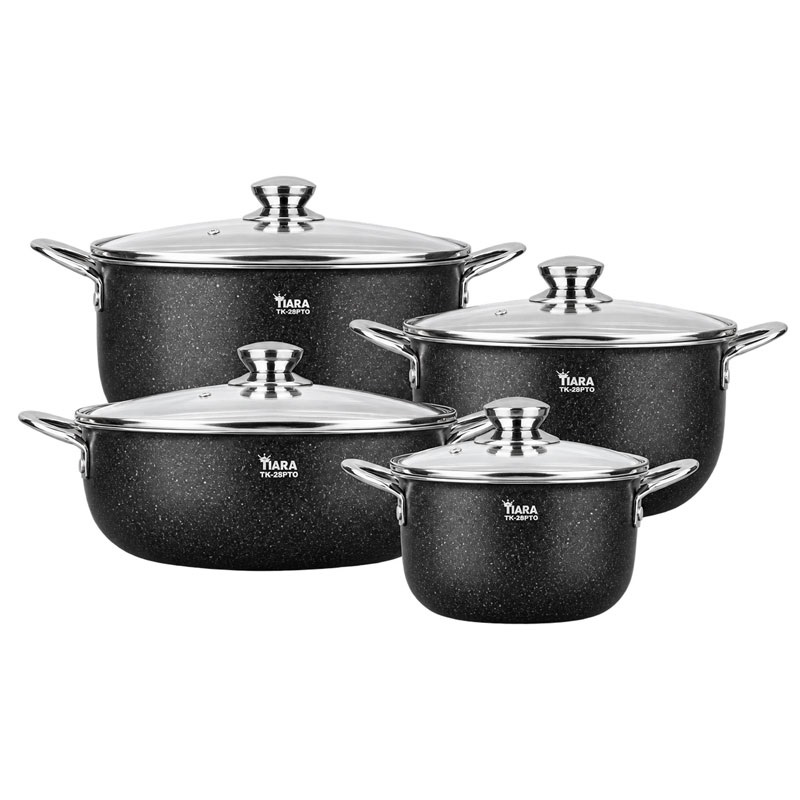 سرویس 8 پارچه گرانیتی تیارا مدل آلیمان رنگ مشکی